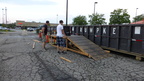 4 Setting up the Ramp for Popcorn Festival Community Service Project Trash Collection 2012