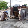 a Getting trash receptacles ready for Popcorn Festival Community Service Project Trash Collection 2012